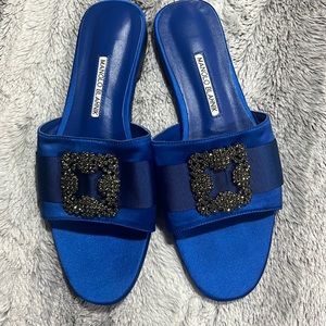 Manolo Blahnik martamod satin mules/sandals